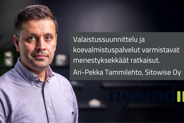 Sitowise hyödyntää laadukkaat valaistusratkaisut Nylundilta